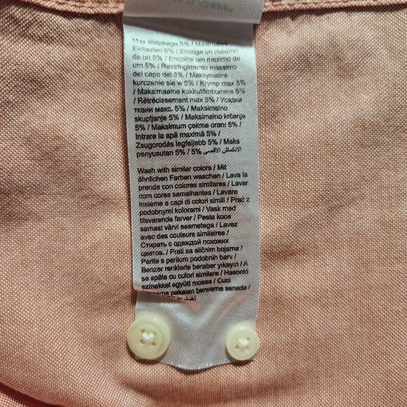 Jack&Jones Premium Men's Cotton Short-Sleeve Button-Down Shirt L Peach/colar - Picture 4 of 8